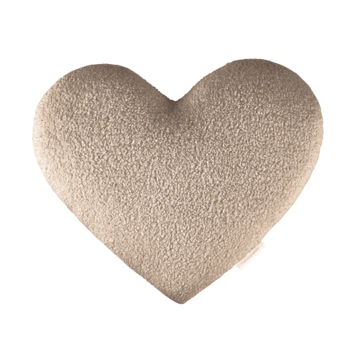 Futrzana poduszka Boho serce Czekolada