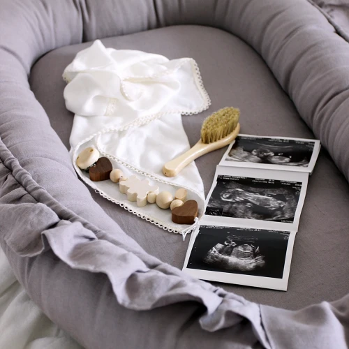 Bamboo diaper with lace Vanilla 43x43 cm