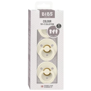 BIBS TRY-IT PACK IVORY 3 PACIFIERS Newborn Gift set