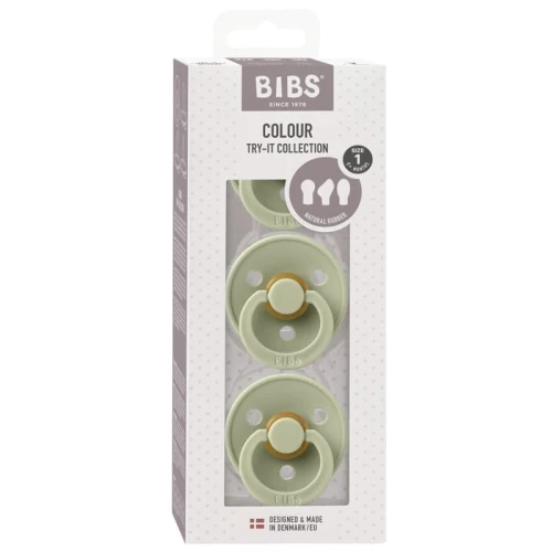 BIBS TRY-IT PACK SAGE 3 smoczkowy zestaw prezentowy dla Noworodka 