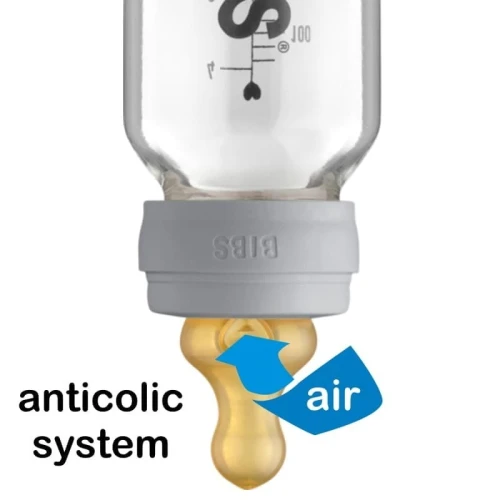 BIBS Anti-colic Hevea rubber teat with medium flow for babies 2 PACK