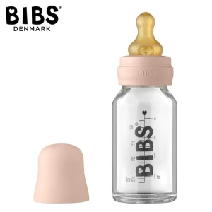 BIBS BABY GLASS BOTTLE BLUSH Anti-colic Glass Bottle for Newborns 110 ml