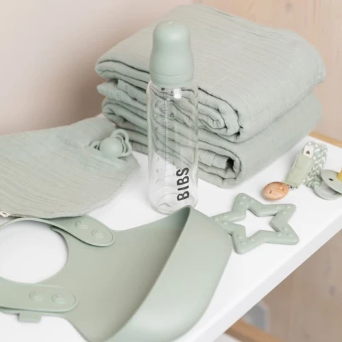 BIBS BABY GLASS BOTTLE SAGE Anti-colic Glass Bottle for Newborns 110 ml