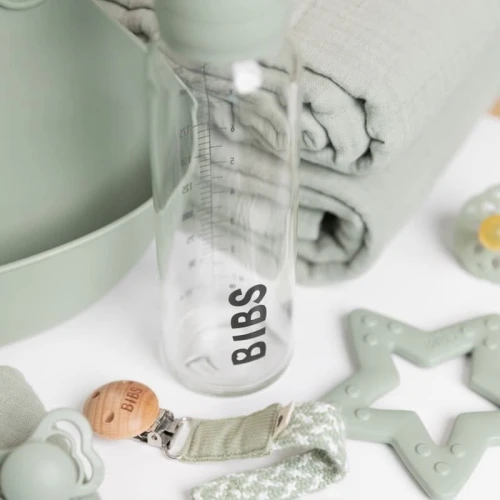 BIBS BABY GLASS BOTTLE SAGE Anti-colic Glass Bottle for Newborns 110 ml