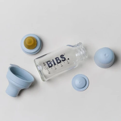 BIBS BABY GLASS BOTTLE CLOUD Anti-colic Glass Bottle for Newborns 110 ml
