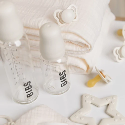BIBS BABY GLASS BOTTLE IVORY Anti-colic Glass Bottle for Newborns 110 ml