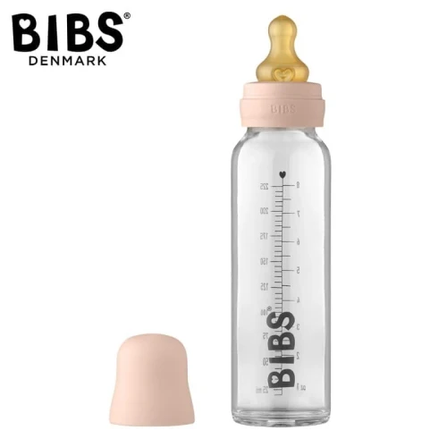 BIBS BABY GLASS BOTTLE BLUSH Anti-colic Glass Bottle for Babies 225 ml