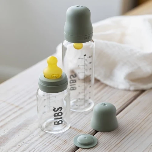 BIBS BABY GLASS BOTTLE SAGE Anti-colic Glass Bottle for Babies 225 ml 