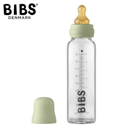 BIBS BABY GLASS BOTTLE SAGE Anti-colic Glass Bottle for Babies 225 ml 