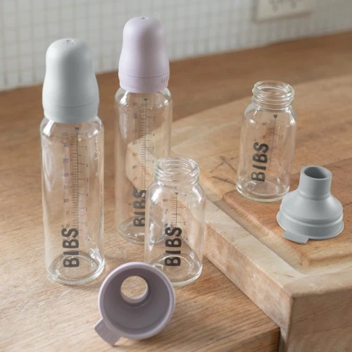BIBS BABY GLASS BOTTLE CLOUD Anti-colic Glass Bottle for Babies 225 ml