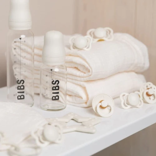 BIBS BABY GLASS BOTTLE IVORY Anti-colic Glass Bottle for Babies 225 ml 