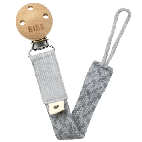 BIBS PACIFIER BRAID CLOUD & IRON pacifier holder 100% organic cotton