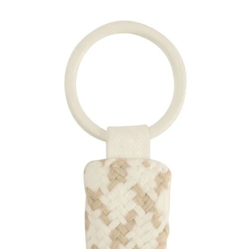 BIBS PACIFIER BRAID IVORY & VANILLA pacifier holder 100% organic cotton