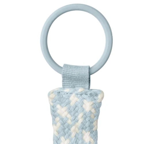 BIBS PACIFIER BRAID BABY BLUE & IVORY pacifier holder 100% organic cotton