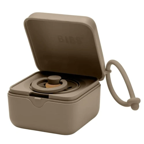 BIBS PACIFIER BOX DARK OAK 2 in 1 pacifier case and pacifier sterilization container