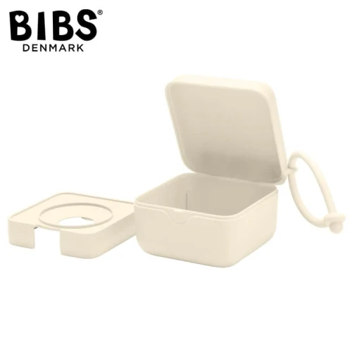 BIBS PACIFIER BOX IVORY 2 in 1 pacifier case and pacifier sterilization container