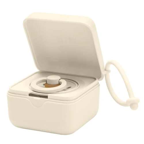 BIBS PACIFIER BOX IVORY 2 in 1 pacifier case and pacifier sterilization container