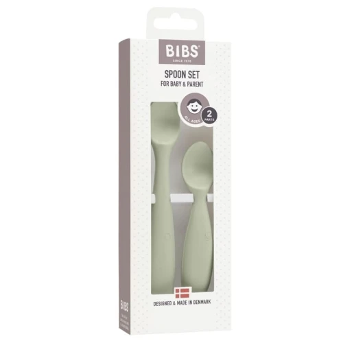 BIBS SPOON SET SAGE 2 silicone spoons