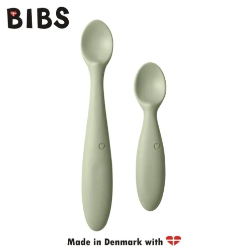 BIBS SPOON SET SAGE 2 łyżeczki silikonowe