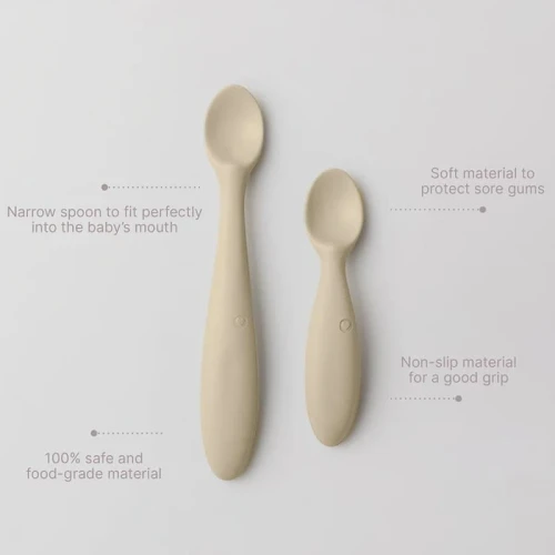 BIBS SPOON SET VANILLA 2 silicone spoons