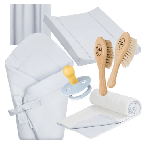 Muslin newborn set Light blue
