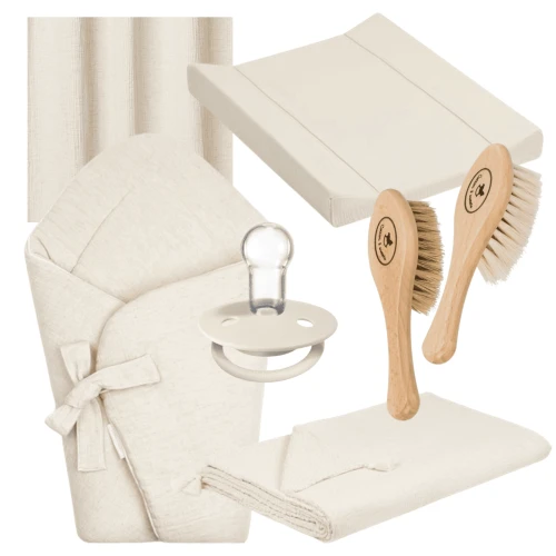 Newborn muslin linen set Natural