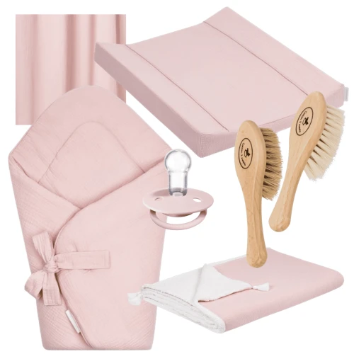 Newborn muslin set Bubblegum