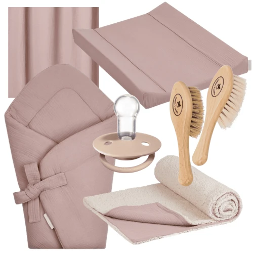 Newborn muslin set Dusty pink