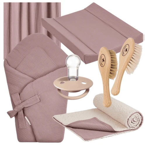 Newborn muslin set Mauve