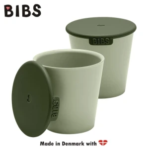 BIBS CUP SET SAGE 2 drinking cups with lids for children