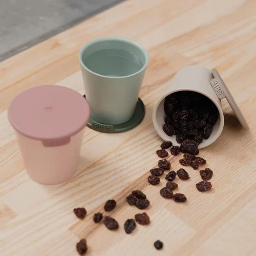 BIBS CUP SET VANILLA 2 kubeczki z pokrywkami do picia dla dzieci