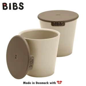 BIBS CUP SET VANILLA 2 drinking cups with lids for children