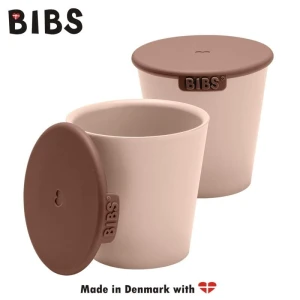 BIBS CUP SET BLUSH 2 drinking cups with lids for children