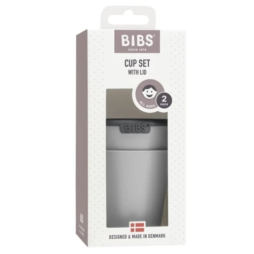 BIBS CUP SET BLUSH 2 drinking cups with lids for children (1)