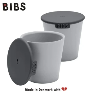BIBS CUP SET BLUSH 2 drinking cups with lids for children (1)