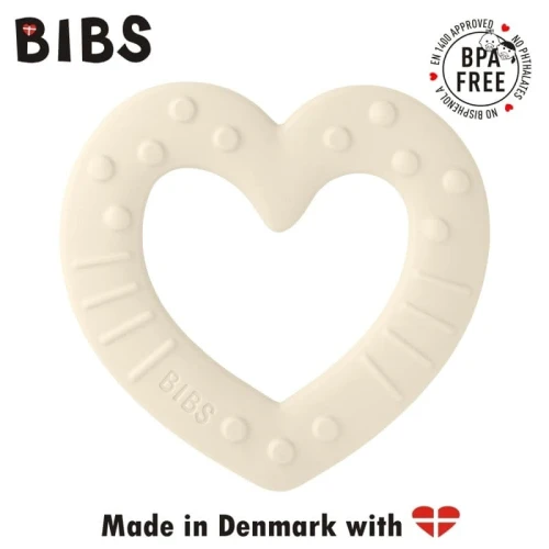 BIBS BABY BITIE HEART IVORY baby teether