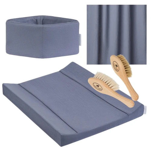 Newborn care set with changing mat Denim