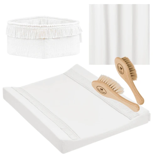 Zestaw pielęgnacyjny z przewijakiem Boho Twist Biały