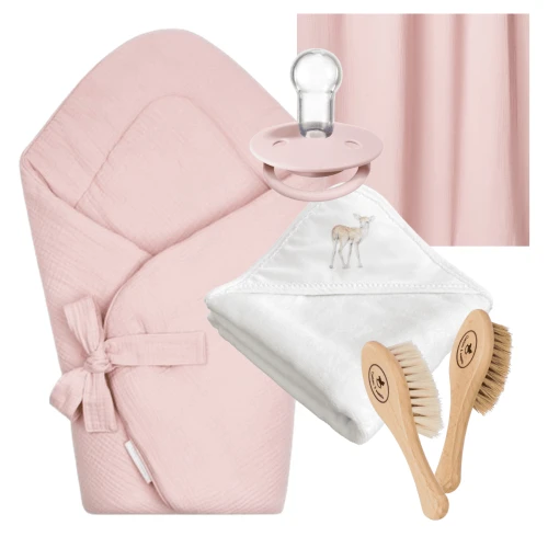Newborn set with baby wrap and towel Bubblegum
