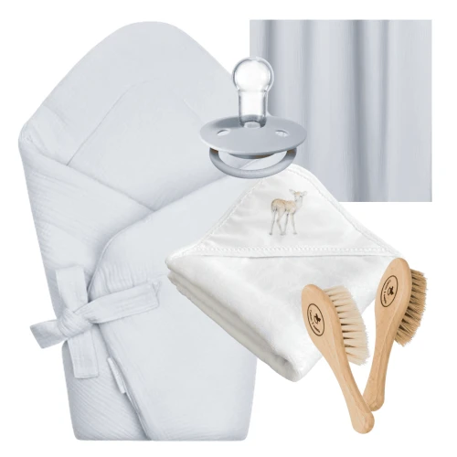 Zestaw niemowlęcy z rożkiem i ręcznikiem Błękitny