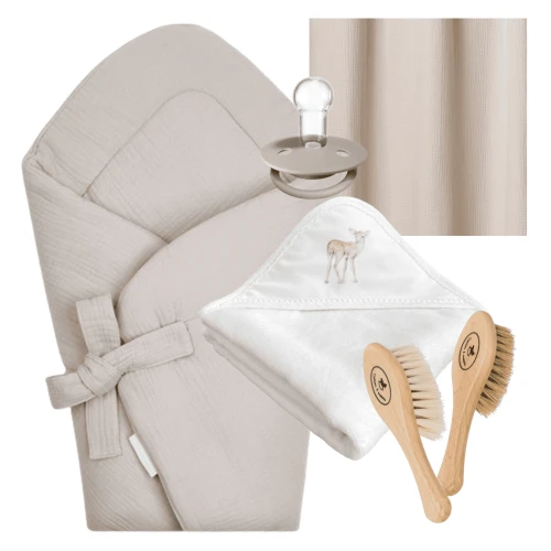 Zestaw niemowlęcy z rożkiem i ręcznikiem Beżowy