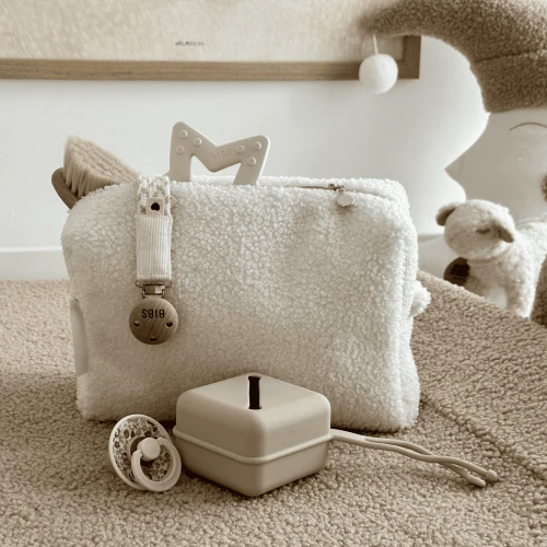 Boho boucle cosmetic bag Vanilla