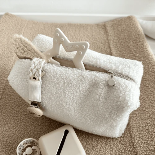 Boho boucle cosmetic bag Vanilla