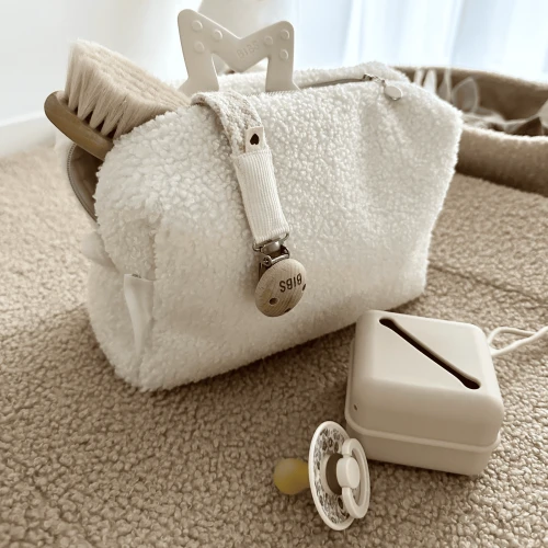 Boho boucle cosmetic bag Vanilla