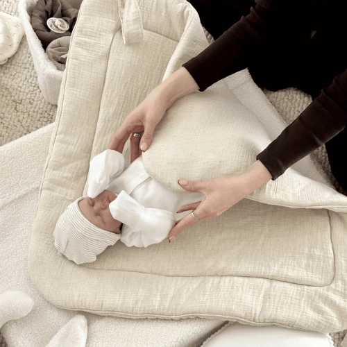 Muslin with linen Baby horn Natural