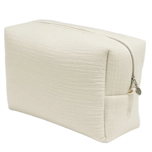 Muslin cosmetic bag Vanilla