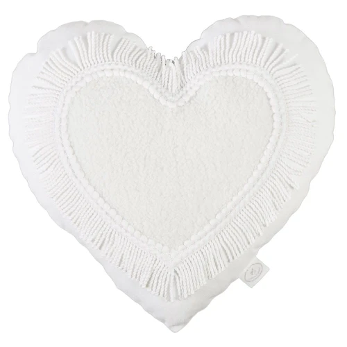 Boho Twist heart pillow White