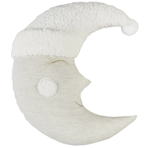 Sleeping moon pillow Linen beige stripes