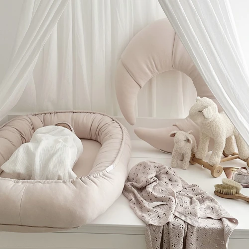 Baby nest BASIC without ruffles Powder pink