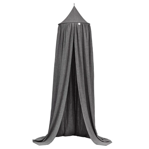 Baldachim muślinowy z bawełny organicznej Grafit melanż